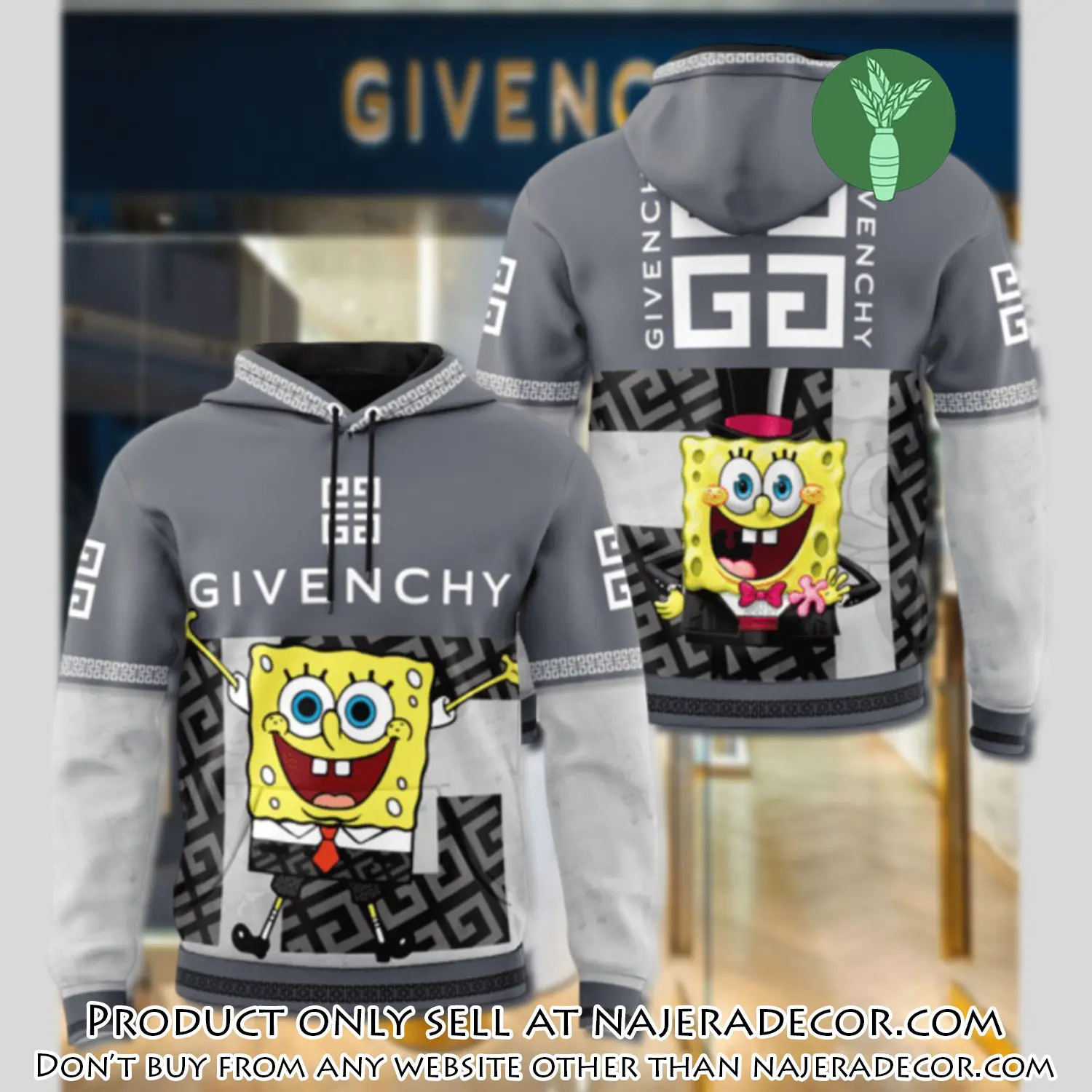 Givenchy spongebob unisex hoodie luxury brand gifts  jh2040 njr2602317